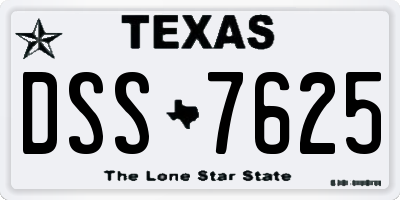 TX license plate DSS7625