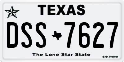TX license plate DSS7627