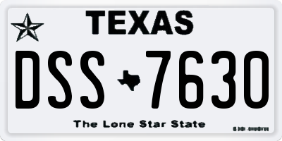 TX license plate DSS7630
