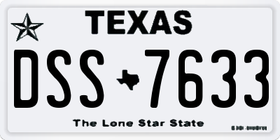 TX license plate DSS7633