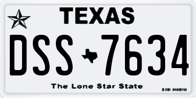 TX license plate DSS7634