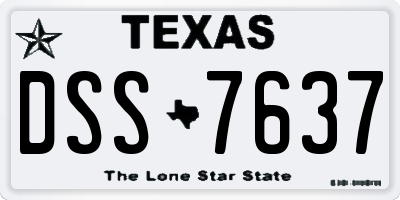 TX license plate DSS7637