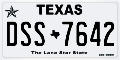 TX license plate DSS7642