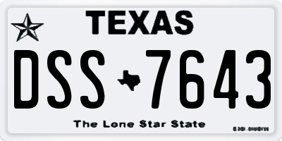 TX license plate DSS7643