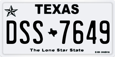 TX license plate DSS7649