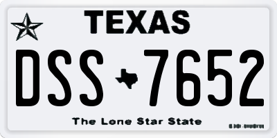 TX license plate DSS7652