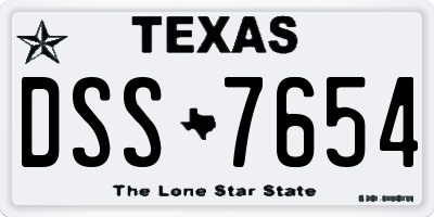TX license plate DSS7654