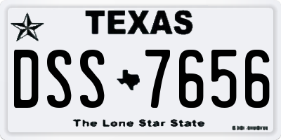TX license plate DSS7656