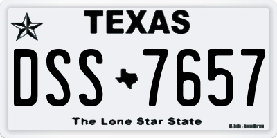 TX license plate DSS7657