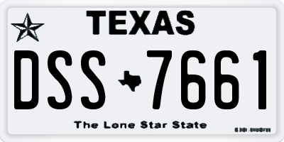 TX license plate DSS7661