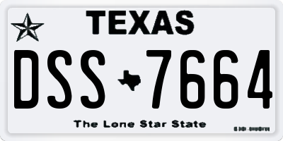 TX license plate DSS7664