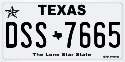 TX license plate DSS7665