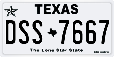 TX license plate DSS7667