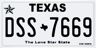TX license plate DSS7669