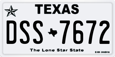 TX license plate DSS7672