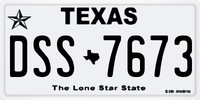 TX license plate DSS7673