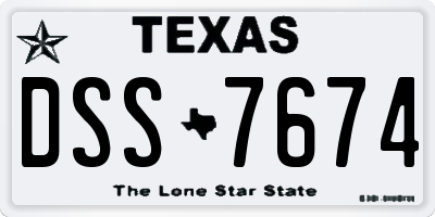 TX license plate DSS7674