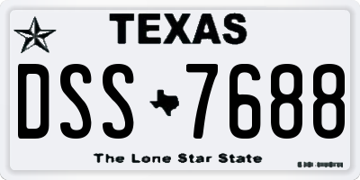 TX license plate DSS7688