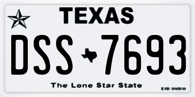 TX license plate DSS7693