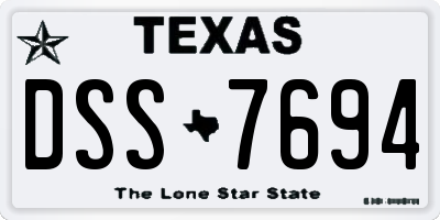 TX license plate DSS7694