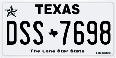 TX license plate DSS7698