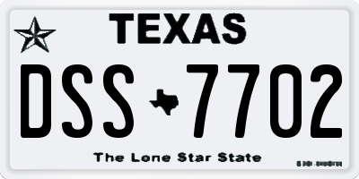 TX license plate DSS7702