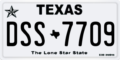 TX license plate DSS7709