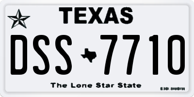 TX license plate DSS7710