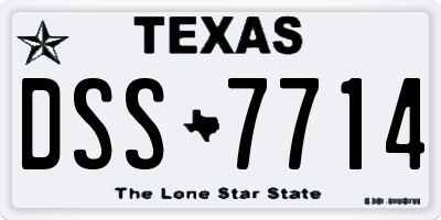 TX license plate DSS7714