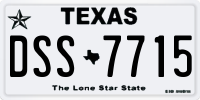 TX license plate DSS7715