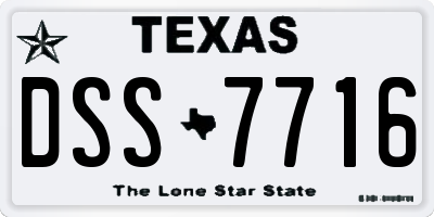 TX license plate DSS7716