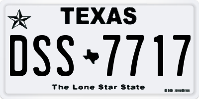 TX license plate DSS7717