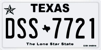 TX license plate DSS7721