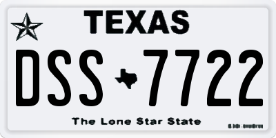 TX license plate DSS7722