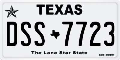 TX license plate DSS7723