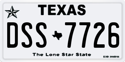 TX license plate DSS7726