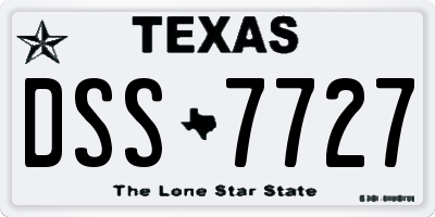 TX license plate DSS7727