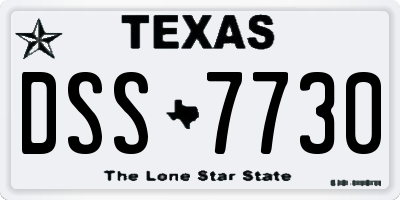 TX license plate DSS7730