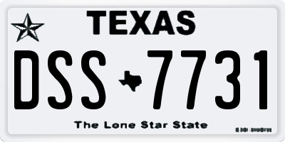 TX license plate DSS7731