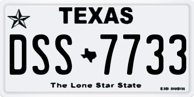 TX license plate DSS7733