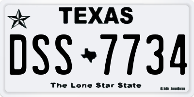 TX license plate DSS7734