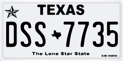 TX license plate DSS7735