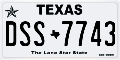 TX license plate DSS7743
