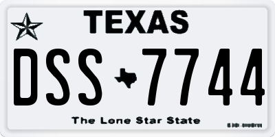 TX license plate DSS7744
