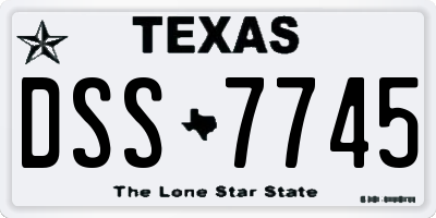 TX license plate DSS7745
