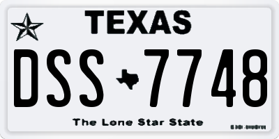 TX license plate DSS7748