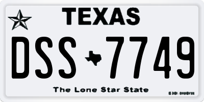 TX license plate DSS7749