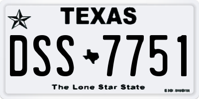 TX license plate DSS7751