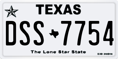 TX license plate DSS7754