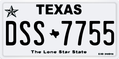 TX license plate DSS7755